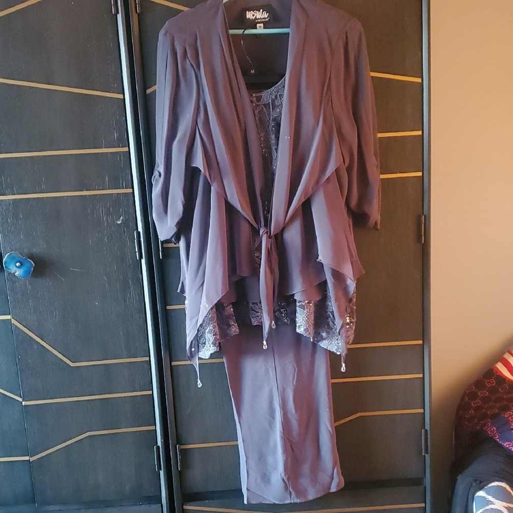 Ursula of Switzerland Deep Purple 3ps Pantsuit Ensemble
